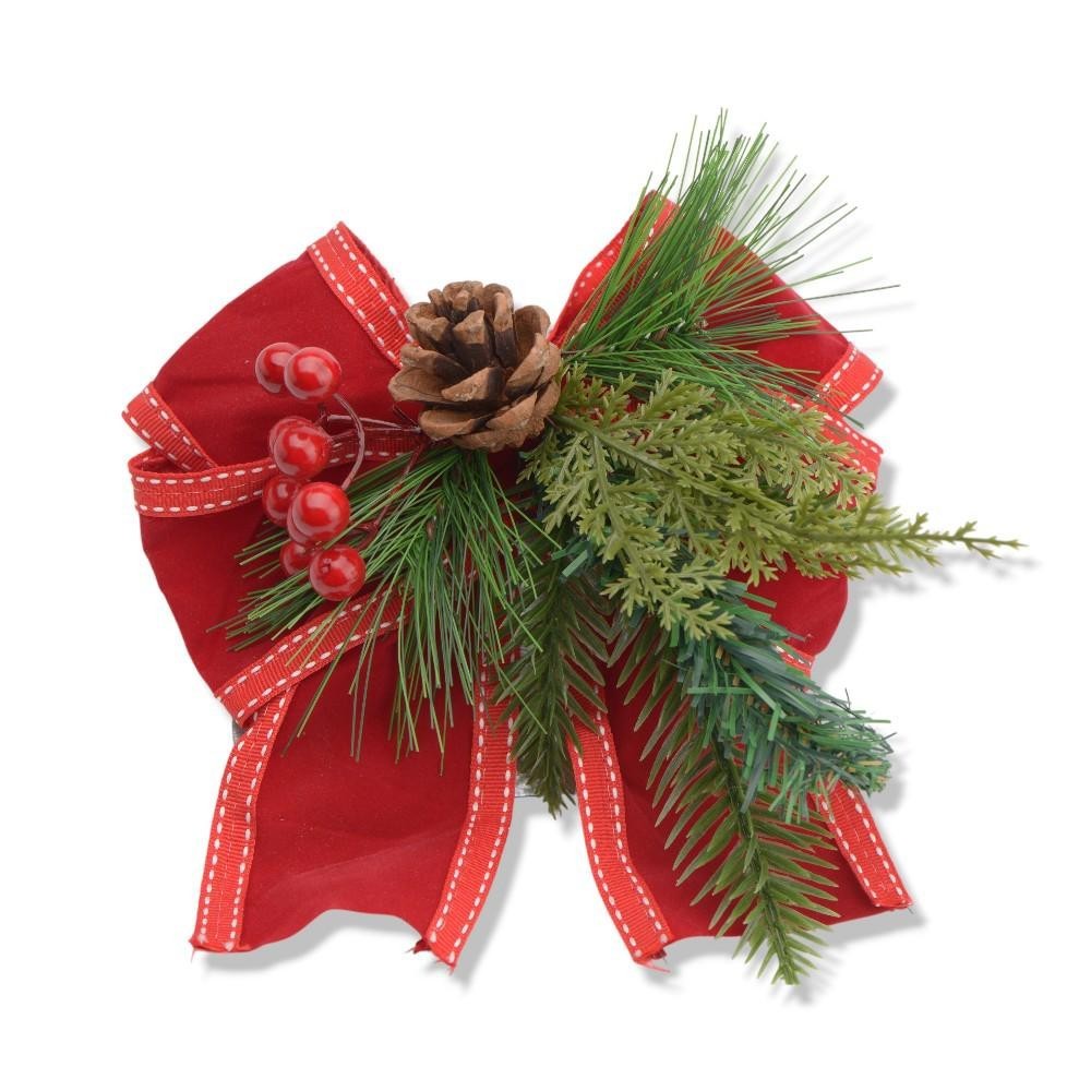 NASTRO VELLUTO CON PIGNE BACCHE CM.20